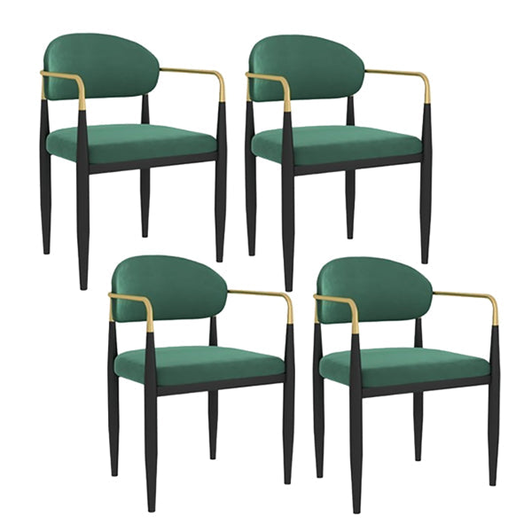Arm Dining Chairs Modern Faux Leather Side Chairs for Dining Room Green 4 Piece Set Clearhalo 'Dining Chairs' 'Dining Tables & Seating' 'dining_chair' 'furn' 'furn_dining_chair' 'Furniture' 'furniture_dining_chair' 'Kitchen & Dining Furniture' 4962768