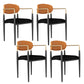 Arm Dining Chairs Modern Faux Leather Side Chairs for Dining Room Black-Orange 4 Piece Set Clearhalo 'Dining Chairs' 'Dining Tables & Seating' 'dining_chair' 'furn' 'furn_dining_chair' 'Furniture' 'furniture_dining_chair' 'Kitchen & Dining Furniture' 4962774