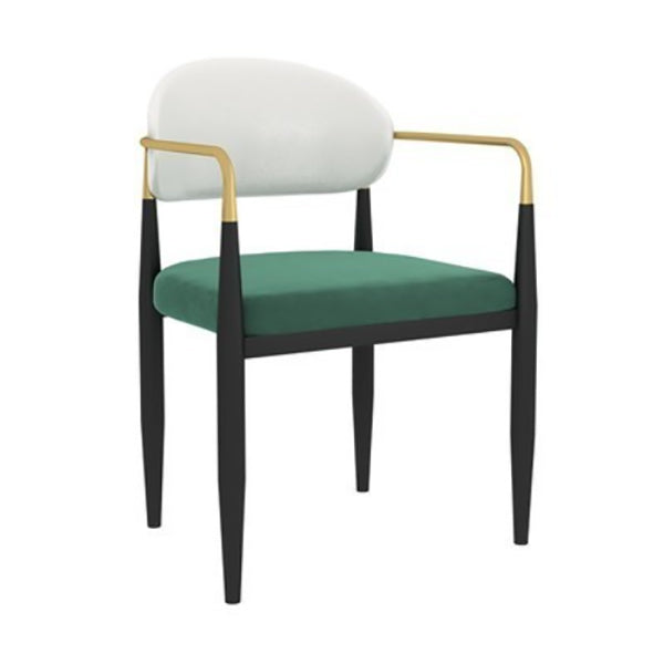 Arm Dining Chairs Modern Faux Leather Side Chairs for Dining Room White-Green 1 Piece Clearhalo 'Dining Chairs' 'Dining Tables & Seating' 'dining_chair' 'furn' 'furn_dining_chair' 'Furniture' 'furniture_dining_chair' 'Kitchen & Dining Furniture' 4962776