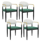 Arm Dining Chairs Modern Faux Leather Side Chairs for Dining Room White-Green 4 Piece Set Clearhalo 'Dining Chairs' 'Dining Tables & Seating' 'dining_chair' 'furn' 'furn_dining_chair' 'Furniture' 'furniture_dining_chair' 'Kitchen & Dining Furniture' 4962779