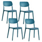 Scandinavian Plastic Side Chair Dining Kitchen Room Open Back Chair Blue 4 Piece Set Clearhalo 'Dining Chairs' 'Dining Tables & Seating' 'dining_chair' 'furn' 'furn_dining_chair' 'Furniture' 'furniture_dining_chair' 'Kitchen & Dining Furniture' 4962782
