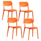 Scandinavian Plastic Side Chair Dining Kitchen Room Open Back Chair Orange 4 Piece Set Clearhalo 'Dining Chairs' 'Dining Tables & Seating' 'dining_chair' 'furn' 'furn_dining_chair' 'Furniture' 'furniture_dining_chair' 'Kitchen & Dining Furniture' 4962784