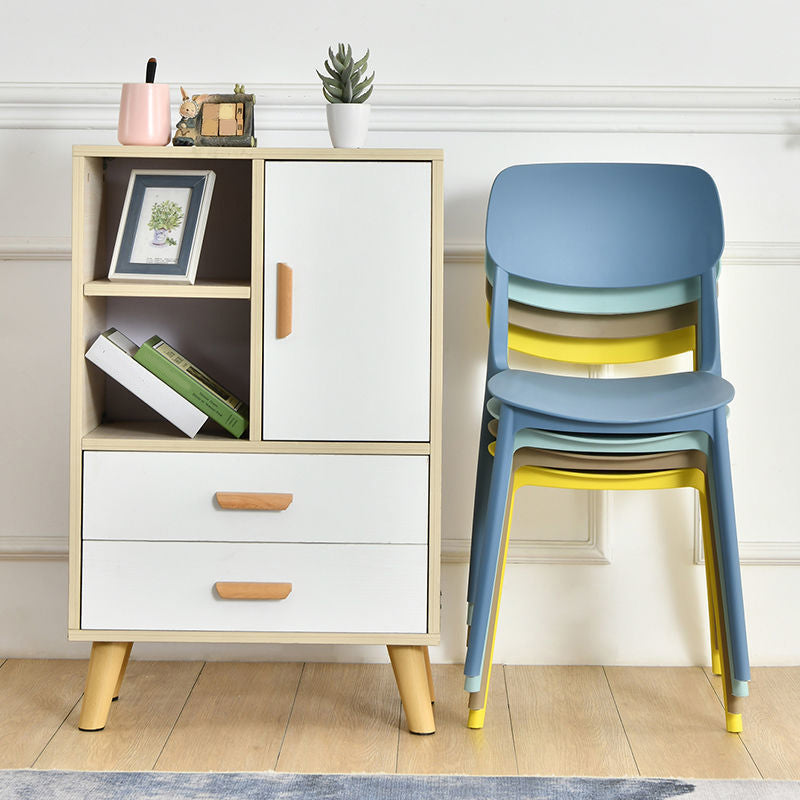 Scandinavian Plastic Side Chair Dining Kitchen Room Open Back Chair Clearhalo 'Dining Chairs' 'Dining Tables & Seating' 'dining_chair' 'furn' 'furn_dining_chair' 'Furniture' 'furniture_dining_chair' 'Kitchen & Dining Furniture' 4962785