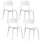 Scandinavian Plastic Side Chair Dining Kitchen Room Open Back Chair White 4 Piece Set Clearhalo 'Dining Chairs' 'Dining Tables & Seating' 'dining_chair' 'furn' 'furn_dining_chair' 'Furniture' 'furniture_dining_chair' 'Kitchen & Dining Furniture' 4962788