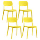 Scandinavian Plastic Side Chair Dining Kitchen Room Open Back Chair Yellow 4 Piece Set Clearhalo 'Dining Chairs' 'Dining Tables & Seating' 'dining_chair' 'furn' 'furn_dining_chair' 'Furniture' 'furniture_dining_chair' 'Kitchen & Dining Furniture' 4962791