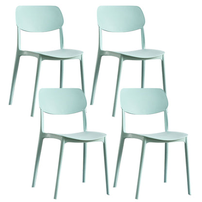 Scandinavian Plastic Side Chair Dining Kitchen Room Open Back Chair Light Blue 4 Piece Set Clearhalo 'Dining Chairs' 'Dining Tables & Seating' 'dining_chair' 'furn' 'furn_dining_chair' 'Furniture' 'furniture_dining_chair' 'Kitchen & Dining Furniture' 4962793