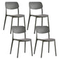 Scandinavian Plastic Side Chair Dining Kitchen Room Open Back Chair Grey 4 Piece Set Clearhalo 'Dining Chairs' 'Dining Tables & Seating' 'dining_chair' 'furn' 'furn_dining_chair' 'Furniture' 'furniture_dining_chair' 'Kitchen & Dining Furniture' 4962795