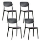 Scandinavian Plastic Side Chair Dining Kitchen Room Open Back Chair Black 4 Piece Set Clearhalo 'Dining Chairs' 'Dining Tables & Seating' 'dining_chair' 'furn' 'furn_dining_chair' 'Furniture' 'furniture_dining_chair' 'Kitchen & Dining Furniture' 4962797