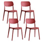 Scandinavian Plastic Side Chair Dining Kitchen Room Open Back Chair Red 4 Piece Set Clearhalo 'Dining Chairs' 'Dining Tables & Seating' 'dining_chair' 'furn' 'furn_dining_chair' 'Furniture' 'furniture_dining_chair' 'Kitchen & Dining Furniture' 4962799