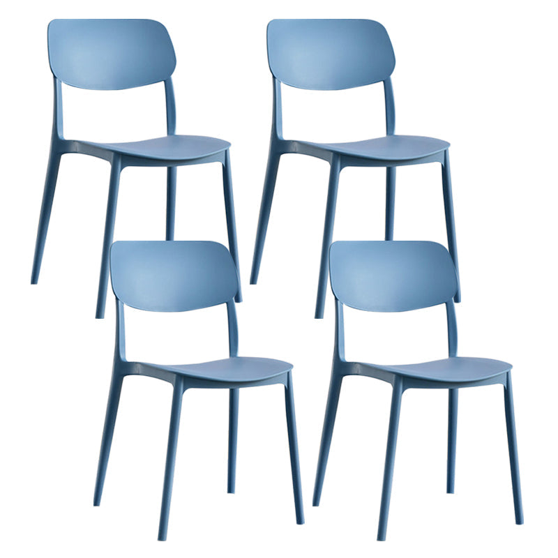 Scandinavian Plastic Side Chair Dining Kitchen Room Open Back Chair Peacock Blue 4 Piece Set Clearhalo 'Dining Chairs' 'Dining Tables & Seating' 'dining_chair' 'furn' 'furn_dining_chair' 'Furniture' 'furniture_dining_chair' 'Kitchen & Dining Furniture' 4962801