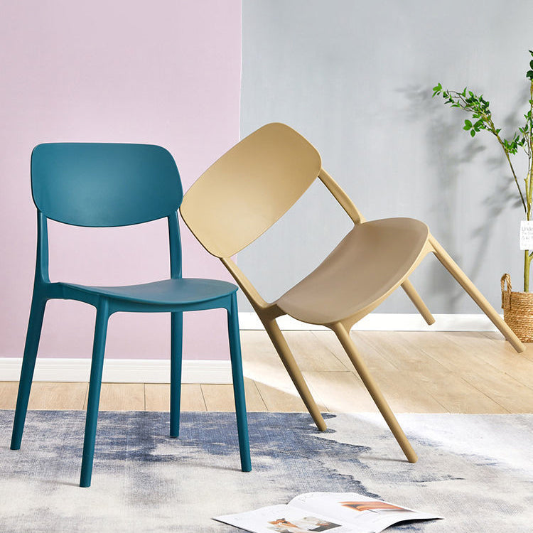 Scandinavian Plastic Side Chair Dining Kitchen Room Open Back Chair Clearhalo 'Dining Chairs' 'Dining Tables & Seating' 'dining_chair' 'furn' 'furn_dining_chair' 'Furniture' 'furniture_dining_chair' 'Kitchen & Dining Furniture' 4962802