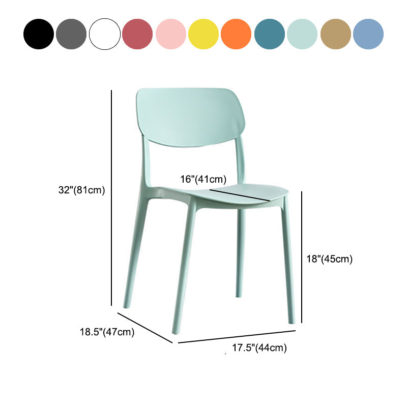 Scandinavian Plastic Side Chair Dining Kitchen Room Open Back Chair Clearhalo 'Dining Chairs' 'Dining Tables & Seating' 'dining_chair' 'furn' 'furn_dining_chair' 'Furniture' 'furniture_dining_chair' 'Kitchen & Dining Furniture' 4962803