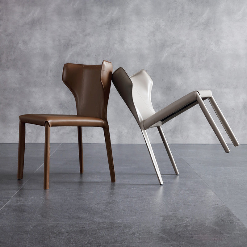 Armless Dining Chairs Modern Leather Wingback Side Chairs for Dining Room Clearhalo 'Dining Chairs' 'Dining Tables & Seating' 'dining_chair' 'furn' 'furn_dining_chair' 'Furniture' 'furniture_dining_chair' 'Kitchen & Dining Furniture' 4962804