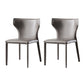 Armless Dining Chairs Modern Leather Wingback Side Chairs for Dining Room Grey 2 Piece Set Clearhalo 'Dining Chairs' 'Dining Tables & Seating' 'dining_chair' 'furn' 'furn_dining_chair' 'Furniture' 'furniture_dining_chair' 'Kitchen & Dining Furniture' 4962805