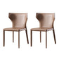 Armless Dining Chairs Modern Leather Wingback Side Chairs for Dining Room Brown 2 Piece Set Clearhalo 'Dining Chairs' 'Dining Tables & Seating' 'dining_chair' 'furn' 'furn_dining_chair' 'Furniture' 'furniture_dining_chair' 'Kitchen & Dining Furniture' 4962808