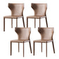 Armless Dining Chairs Modern Leather Wingback Side Chairs for Dining Room Brown 4 Piece Set Clearhalo 'Dining Chairs' 'Dining Tables & Seating' 'dining_chair' 'furn' 'furn_dining_chair' 'Furniture' 'furniture_dining_chair' 'Kitchen & Dining Furniture' 4962811
