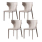 Armless Dining Chairs Modern Leather Wingback Side Chairs for Dining Room Light Gray 4 Piece Set Clearhalo 'Dining Chairs' 'Dining Tables & Seating' 'dining_chair' 'furn' 'furn_dining_chair' 'Furniture' 'furniture_dining_chair' 'Kitchen & Dining Furniture' 4962814