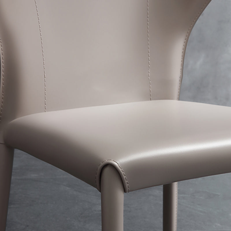 Armless Dining Chairs Modern Leather Wingback Side Chairs for Dining Room Clearhalo 'Dining Chairs' 'Dining Tables & Seating' 'dining_chair' 'furn' 'furn_dining_chair' 'Furniture' 'furniture_dining_chair' 'Kitchen & Dining Furniture' 4962815
