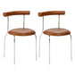 Contemporary PU Leather Side Chair Open Back Stackable Dining Side Chair Brown 2 Piece Set Clearhalo 'Dining Chairs' 'Dining Tables & Seating' 'dining_chair' 'furn' 'furn_dining_chair' 'Furniture' 'furniture_dining_chair' 'Kitchen & Dining Furniture' 4962829