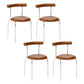 Contemporary PU Leather Side Chair Open Back Stackable Dining Side Chair Brown 4 Piece Set Clearhalo 'Dining Chairs' 'Dining Tables & Seating' 'dining_chair' 'furn' 'furn_dining_chair' 'Furniture' 'furniture_dining_chair' 'Kitchen & Dining Furniture' 4962831