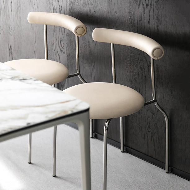 Contemporary PU Leather Side Chair Open Back Stackable Dining Side Chair Clearhalo 'Dining Chairs' 'Dining Tables & Seating' 'dining_chair' 'furn' 'furn_dining_chair' 'Furniture' 'furniture_dining_chair' 'Kitchen & Dining Furniture' 4962832