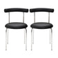 Contemporary PU Leather Side Chair Open Back Stackable Dining Side Chair Black 2 Piece Set Clearhalo 'Dining Chairs' 'Dining Tables & Seating' 'dining_chair' 'furn' 'furn_dining_chair' 'Furniture' 'furniture_dining_chair' 'Kitchen & Dining Furniture' 4962835