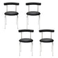 Contemporary PU Leather Side Chair Open Back Stackable Dining Side Chair Black 4 Piece Set Clearhalo 'Dining Chairs' 'Dining Tables & Seating' 'dining_chair' 'furn' 'furn_dining_chair' 'Furniture' 'furniture_dining_chair' 'Kitchen & Dining Furniture' 4962837