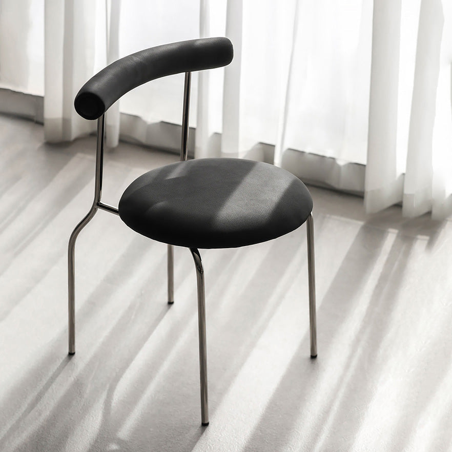 Contemporary PU Leather Side Chair Open Back Stackable Dining Side Chair Clearhalo 'Dining Chairs' 'Dining Tables & Seating' 'dining_chair' 'furn' 'furn_dining_chair' 'Furniture' 'furniture_dining_chair' 'Kitchen & Dining Furniture' 4962842