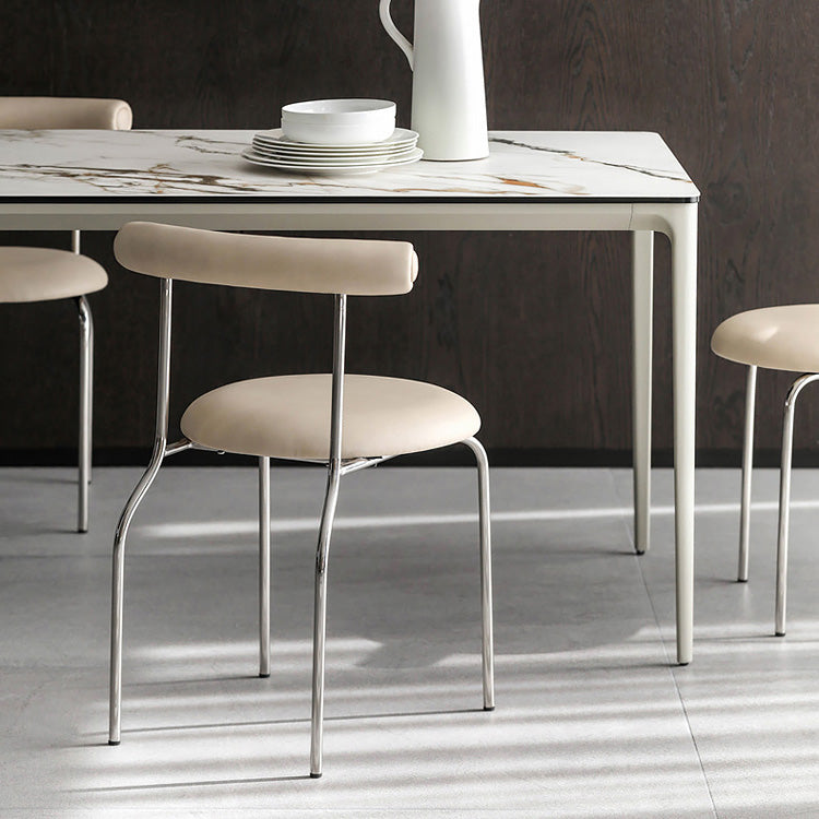 Contemporary PU Leather Side Chair Open Back Stackable Dining Side Chair Clearhalo 'Dining Chairs' 'Dining Tables & Seating' 'dining_chair' 'furn' 'furn_dining_chair' 'Furniture' 'furniture_dining_chair' 'Kitchen & Dining Furniture' 4962844