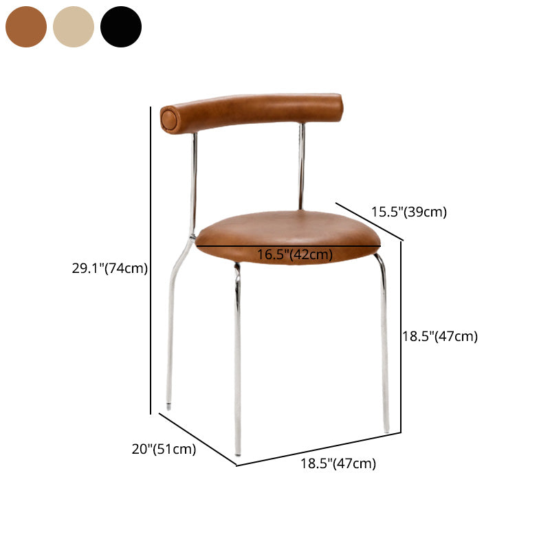 Contemporary PU Leather Side Chair Open Back Stackable Dining Side Chair Clearhalo 'Dining Chairs' 'Dining Tables & Seating' 'dining_chair' 'furn' 'furn_dining_chair' 'Furniture' 'furniture_dining_chair' 'Kitchen & Dining Furniture' 4962847