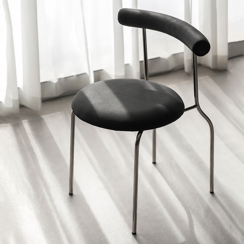 PU Leather Side Chair Modern Style Open Back Stackable Dining Side Chair Clearhalo 'Dining Chairs' 'Dining Tables & Seating' 'dining_chair' 'furn' 'furn_dining_chair' 'Furniture' 'furniture_dining_chair' 'Kitchen & Dining Furniture' 4962850