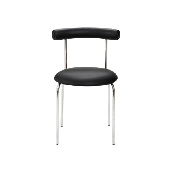 PU Leather Side Chair Modern Style Open Back Stackable Dining Side Chair Black 1 Piece Clearhalo 'Dining Chairs' 'Dining Tables & Seating' 'dining_chair' 'furn' 'furn_dining_chair' 'Furniture' 'furniture_dining_chair' 'Kitchen & Dining Furniture' 4962854