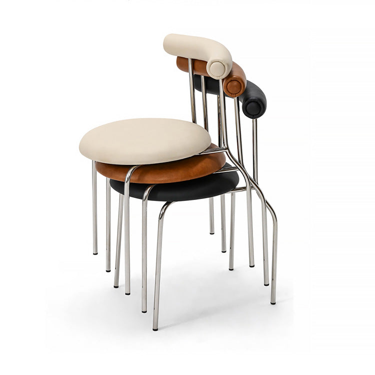 PU Leather Side Chair Modern Style Open Back Stackable Dining Side Chair Clearhalo 'Dining Chairs' 'Dining Tables & Seating' 'dining_chair' 'furn' 'furn_dining_chair' 'Furniture' 'furniture_dining_chair' 'Kitchen & Dining Furniture' 4962857