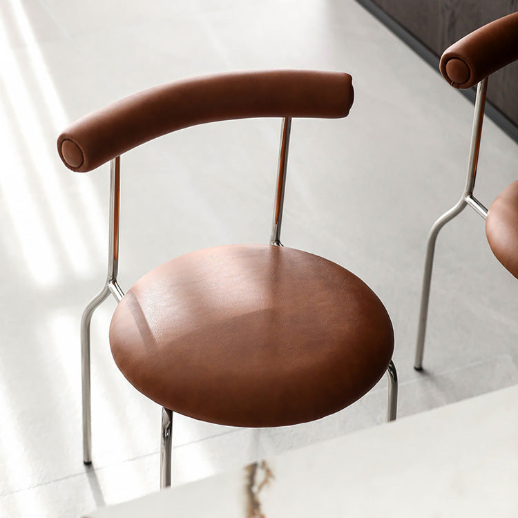 PU Leather Side Chair Modern Style Open Back Stackable Dining Side Chair Clearhalo 'Dining Chairs' 'Dining Tables & Seating' 'dining_chair' 'furn' 'furn_dining_chair' 'Furniture' 'furniture_dining_chair' 'Kitchen & Dining Furniture' 4962863