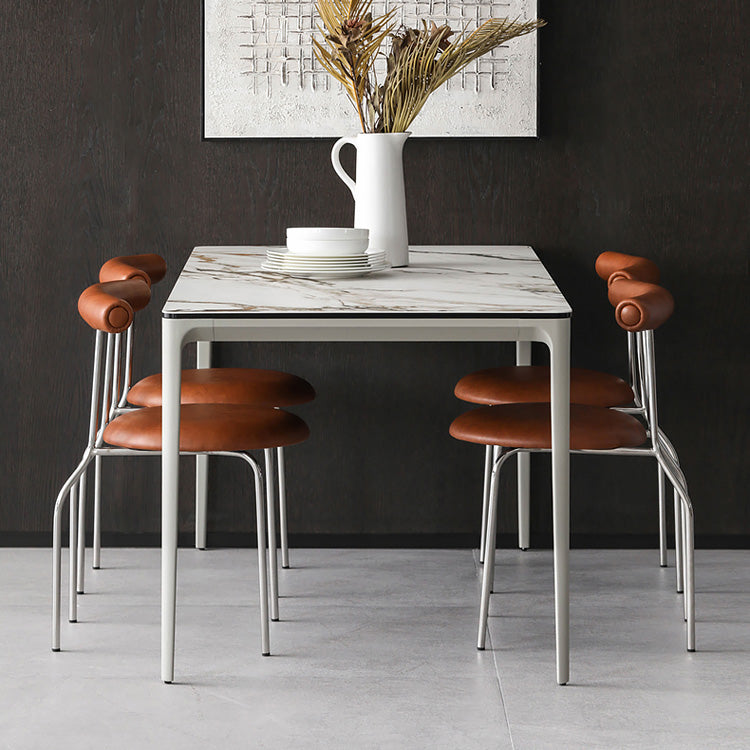 PU Leather Side Chair Modern Style Open Back Stackable Dining Side Chair Clearhalo 'Dining Chairs' 'Dining Tables & Seating' 'dining_chair' 'furn' 'furn_dining_chair' 'Furniture' 'furniture_dining_chair' 'Kitchen & Dining Furniture' 4962866