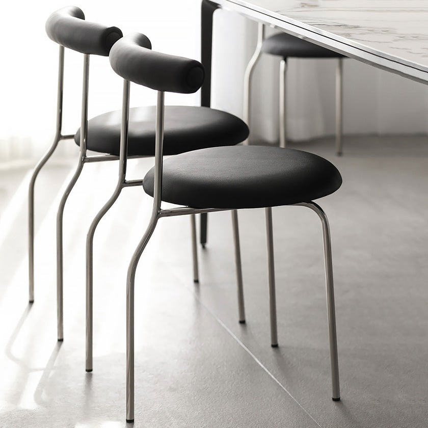 PU Leather Side Chair Modern Style Open Back Stackable Dining Side Chair Clearhalo 'Dining Chairs' 'Dining Tables & Seating' 'dining_chair' 'furn' 'furn_dining_chair' 'Furniture' 'furniture_dining_chair' 'Kitchen & Dining Furniture' 4962867