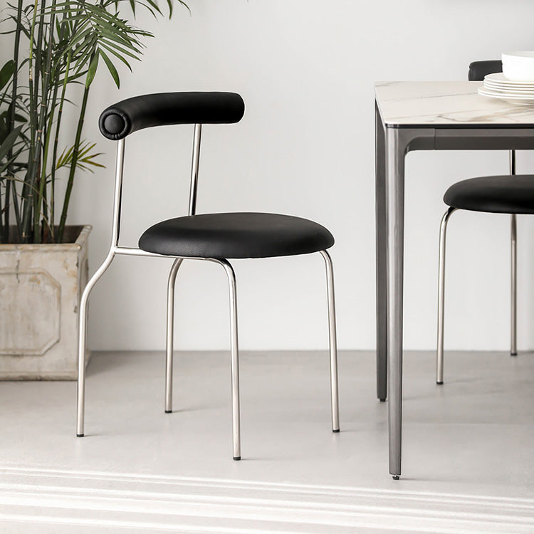 PU Leather Side Chair Modern Style Open Back Stackable Dining Side Chair Clearhalo 'Dining Chairs' 'Dining Tables & Seating' 'dining_chair' 'furn' 'furn_dining_chair' 'Furniture' 'furniture_dining_chair' 'Kitchen & Dining Furniture' 4962868