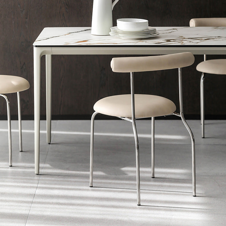 PU Leather Side Chair Modern Style Open Back Stackable Dining Side Chair Clearhalo 'Dining Chairs' 'Dining Tables & Seating' 'dining_chair' 'furn' 'furn_dining_chair' 'Furniture' 'furniture_dining_chair' 'Kitchen & Dining Furniture' 4962871