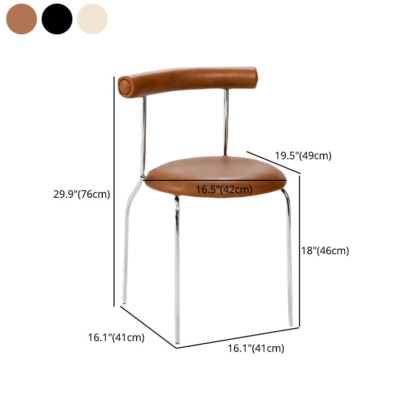 PU Leather Side Chair Modern Style Open Back Stackable Dining Side Chair Clearhalo 'Dining Chairs' 'Dining Tables & Seating' 'dining_chair' 'furn' 'furn_dining_chair' 'Furniture' 'furniture_dining_chair' 'Kitchen & Dining Furniture' 4962872