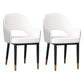 Glam Open Back Dining Arm Chair Leather Dining Chair for Kitchen White 2 Piece Set Clearhalo 'Dining Chairs' 'Dining Tables & Seating' 'dining_chair' 'furn' 'furn_dining_chair' 'Furniture' 'furniture_dining_chair' 'Kitchen & Dining Furniture' 4962880