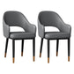 Glam Open Back Dining Arm Chair Leather Dining Chair for Kitchen Dark Gray-Black 2 Piece Set Clearhalo 'Dining Chairs' 'Dining Tables & Seating' 'dining_chair' 'furn' 'furn_dining_chair' 'Furniture' 'furniture_dining_chair' 'Kitchen & Dining Furniture' 4962885