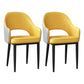 Glam Open Back Dining Arm Chair Leather Dining Chair for Kitchen Yellow 2 Piece Set Clearhalo 'Dining Chairs' 'Dining Tables & Seating' 'dining_chair' 'furn' 'furn_dining_chair' 'Furniture' 'furniture_dining_chair' 'Kitchen & Dining Furniture' 4962887