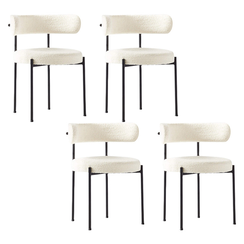 Modern Style Upholstered Side Chair Open Back Dining Chair for Dining Room Black White 4 Piece Set Clearhalo 'Dining Chairs' 'Dining Tables & Seating' 'dining_chair' 'furn' 'furn_dining_chair' 'Furniture' 'furniture_dining_chair' 'Kitchen & Dining Furniture' 4962904