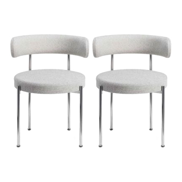 Modern Style Upholstered Side Chair Open Back Dining Chair for Dining Room Grey-Silver 2 Piece Set Clearhalo 'Dining Chairs' 'Dining Tables & Seating' 'dining_chair' 'furn' 'furn_dining_chair' 'Furniture' 'furniture_dining_chair' 'Kitchen & Dining Furniture' 4962913