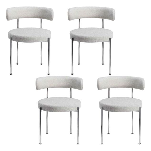 Modern Style Upholstered Side Chair Open Back Dining Chair for Dining Room Grey-Silver 4 Piece Set Clearhalo 'Dining Chairs' 'Dining Tables & Seating' 'dining_chair' 'furn' 'furn_dining_chair' 'Furniture' 'furniture_dining_chair' 'Kitchen & Dining Furniture' 4962914