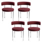 Modern Style Upholstered Side Chair Open Back Dining Chair for Dining Room Red 4 Piece Set Clearhalo 'Dining Chairs' 'Dining Tables & Seating' 'dining_chair' 'furn' 'furn_dining_chair' 'Furniture' 'furniture_dining_chair' 'Kitchen & Dining Furniture' 4962917