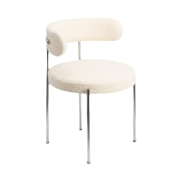 Modern Style Upholstered Side Chair Open Back Dining Chair for Dining Room White 1 Piece Clearhalo 'Dining Chairs' 'Dining Tables & Seating' 'dining_chair' 'furn' 'furn_dining_chair' 'Furniture' 'furniture_dining_chair' 'Kitchen & Dining Furniture' 4962921