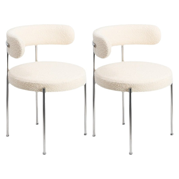 Modern Style Upholstered Side Chair Open Back Dining Chair for Dining Room White 2 Piece Set Clearhalo 'Dining Chairs' 'Dining Tables & Seating' 'dining_chair' 'furn' 'furn_dining_chair' 'Furniture' 'furniture_dining_chair' 'Kitchen & Dining Furniture' 4962922