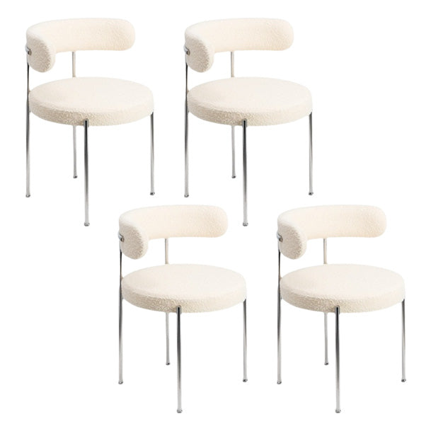 Modern Style Upholstered Side Chair Open Back Dining Chair for Dining Room White 4 Piece Set Clearhalo 'Dining Chairs' 'Dining Tables & Seating' 'dining_chair' 'furn' 'furn_dining_chair' 'Furniture' 'furniture_dining_chair' 'Kitchen & Dining Furniture' 4962923