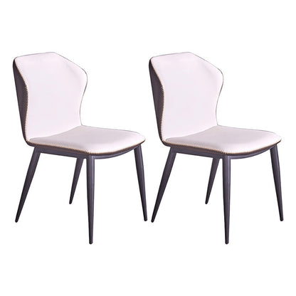 Modern Dining Chairs Faux Leather Side Chairs without Armrest for Dining Room Grey 2 Piece Set Clearhalo 'Dining Chairs' 'Dining Tables & Seating' 'dining_chair' 'furn' 'furn_dining_chair' 'Furniture' 'furniture_dining_chair' 'Kitchen & Dining Furniture' 4962926